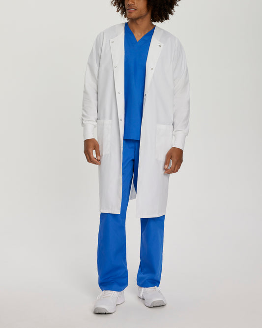 2-Pocket Full-Length White Coat  | White