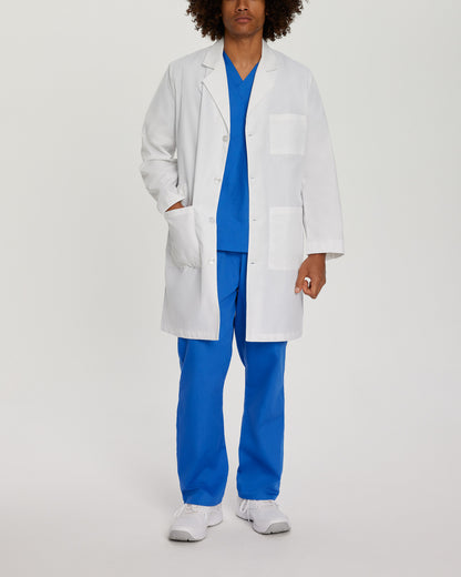 3-Pocket Full-Length White Coat  | White