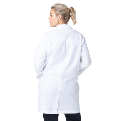 3-Pocket Mid-Length White Coat  | White Sanded