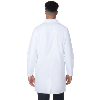 4-Pocket Mid-Length White Coat  | White Sanded