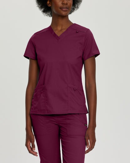 ProFlex 3-Pocket V-Neck Top  | Wine