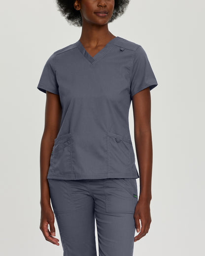 ProFlex 3-Pocket V-Neck Top  | Steel