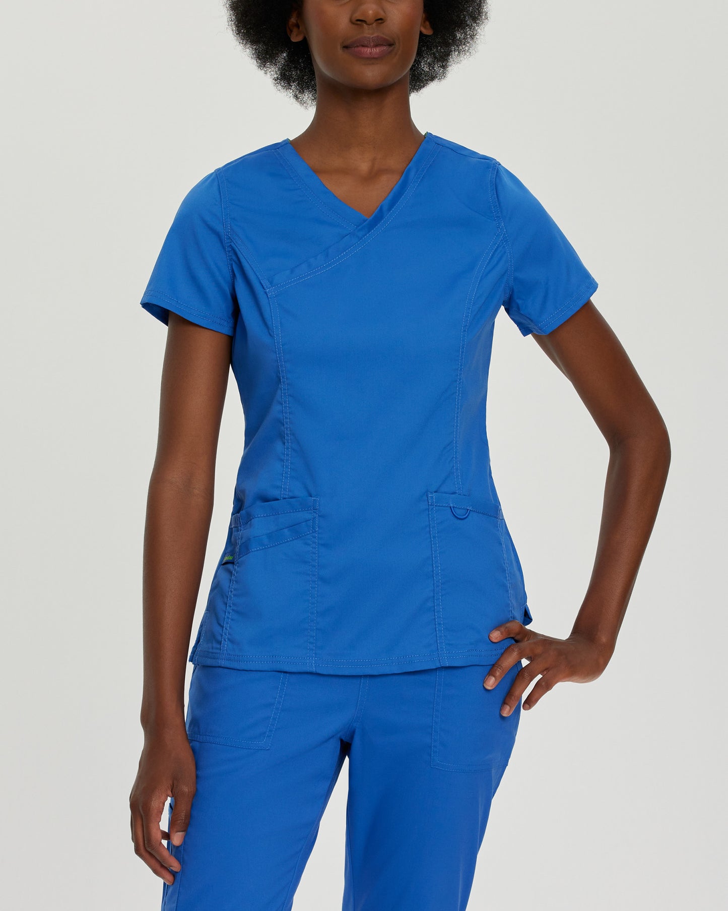 ProFlex 3-Pocket Mock Wrap Neck Top  | Royal