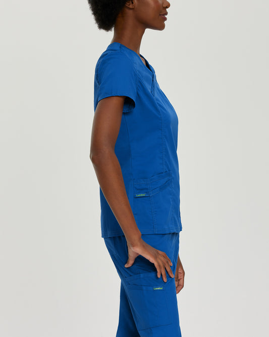 ProFlex 3-Pocket Mock Wrap Neck Top  | Galaxy