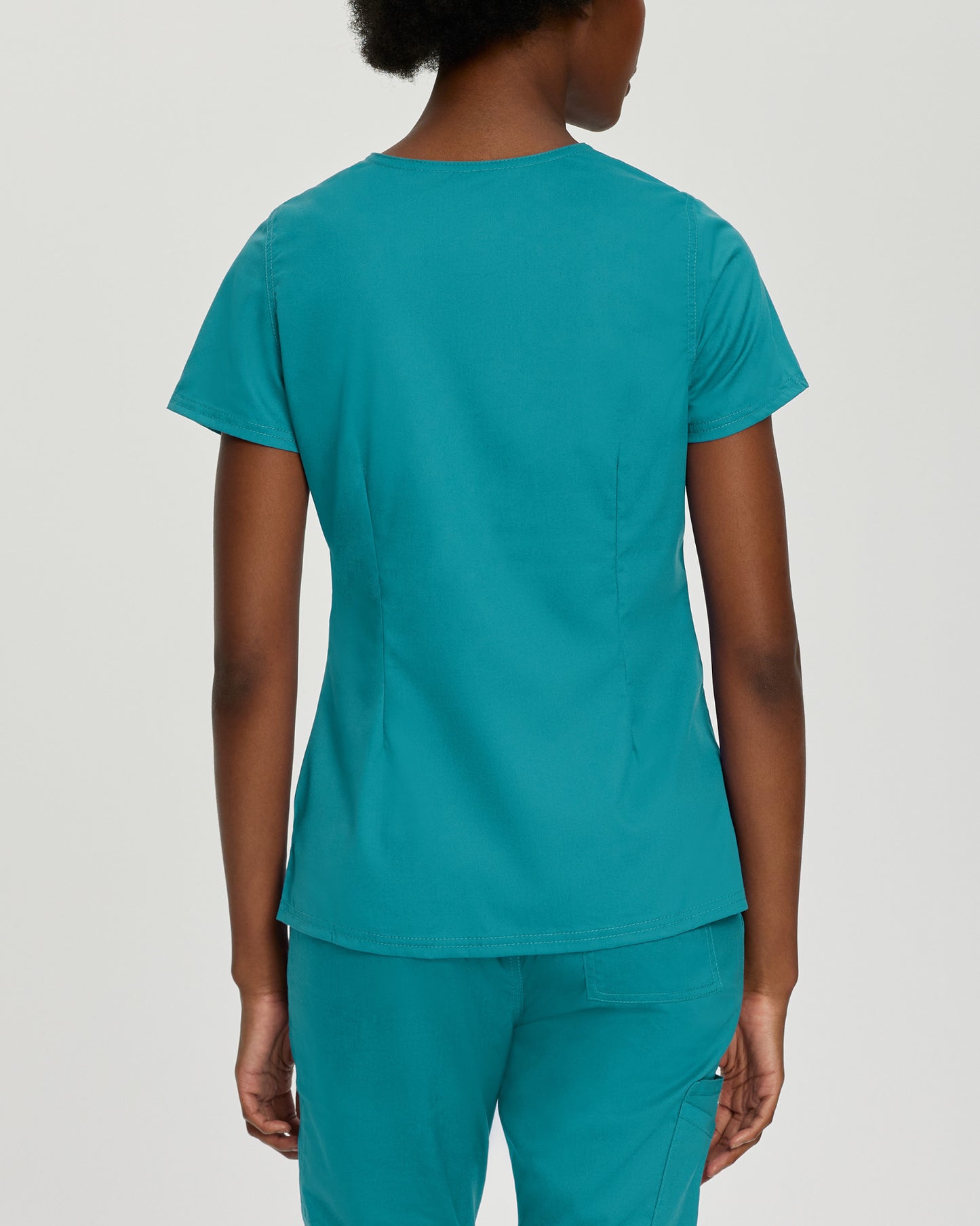 ProFlex 3-Pocket Mock Wrap Neck Top  | Teal