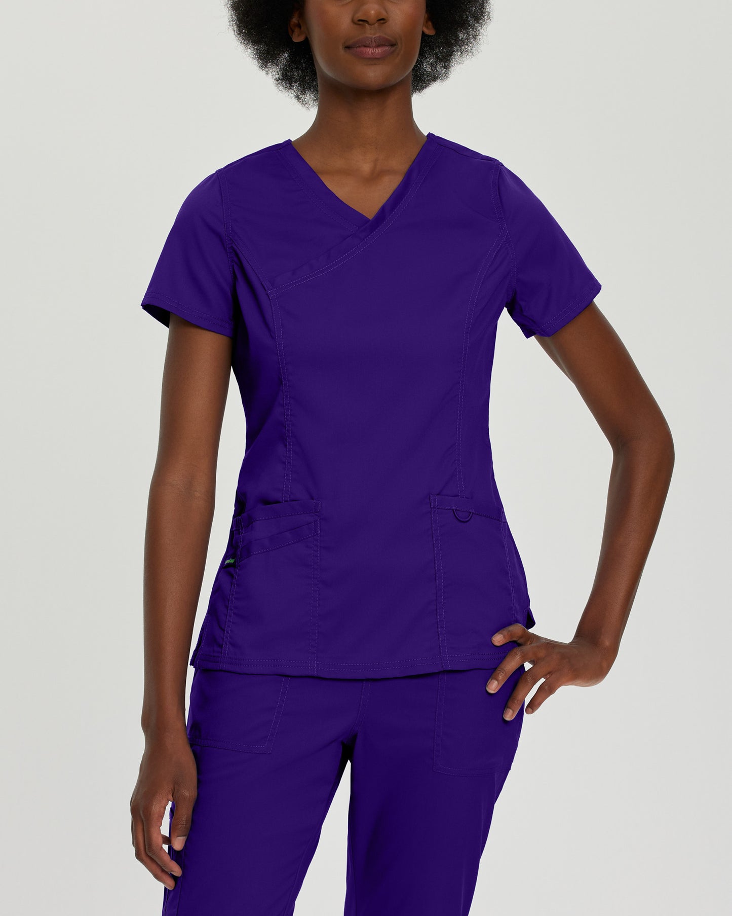 ProFlex 3-Pocket Mock Wrap Neck Top  | Grape
