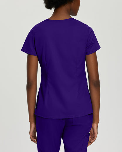 ProFlex 3-Pocket Mock Wrap Neck Top  | Grape