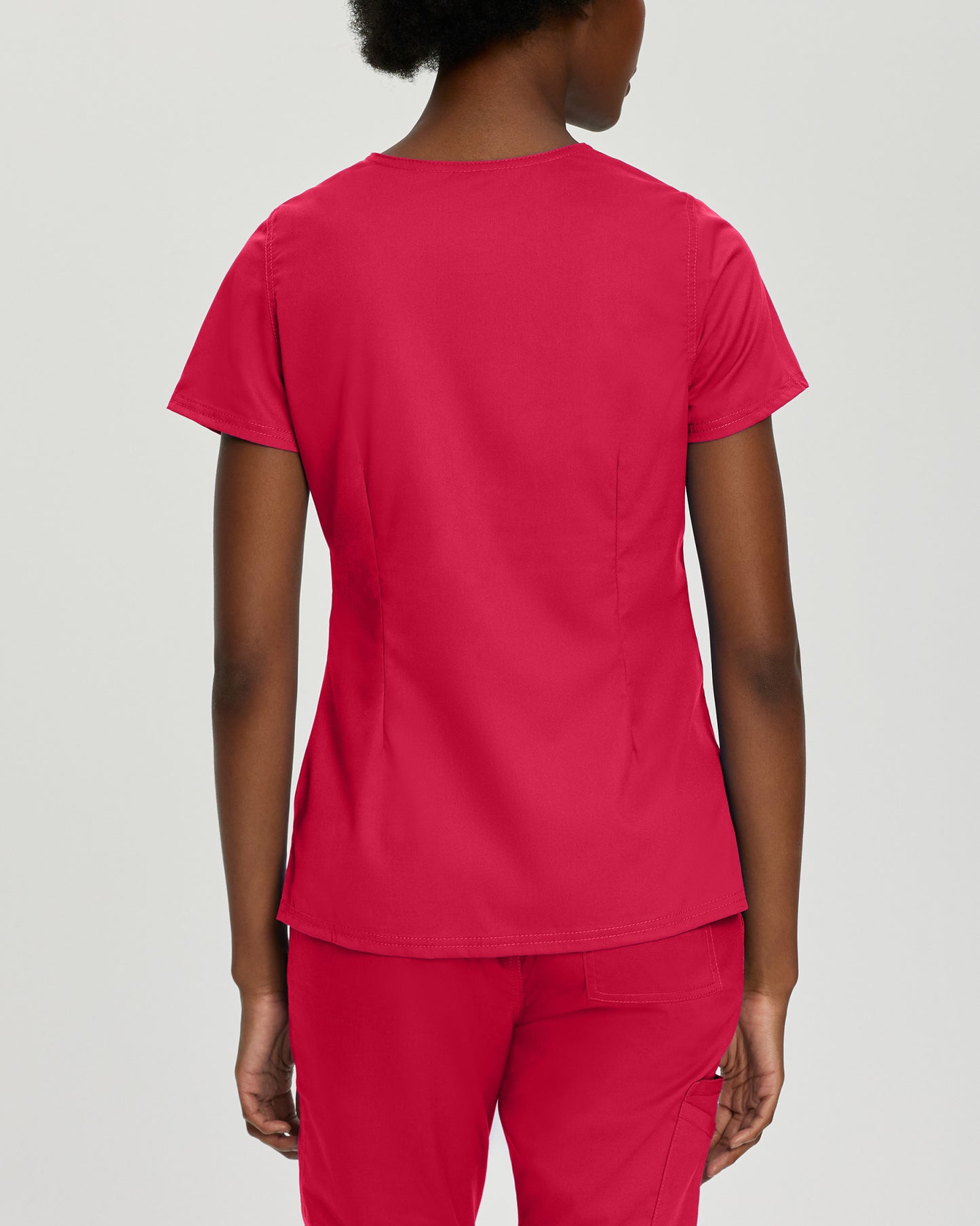 ProFlex 3-Pocket Mock Wrap Neck Top  | True Red