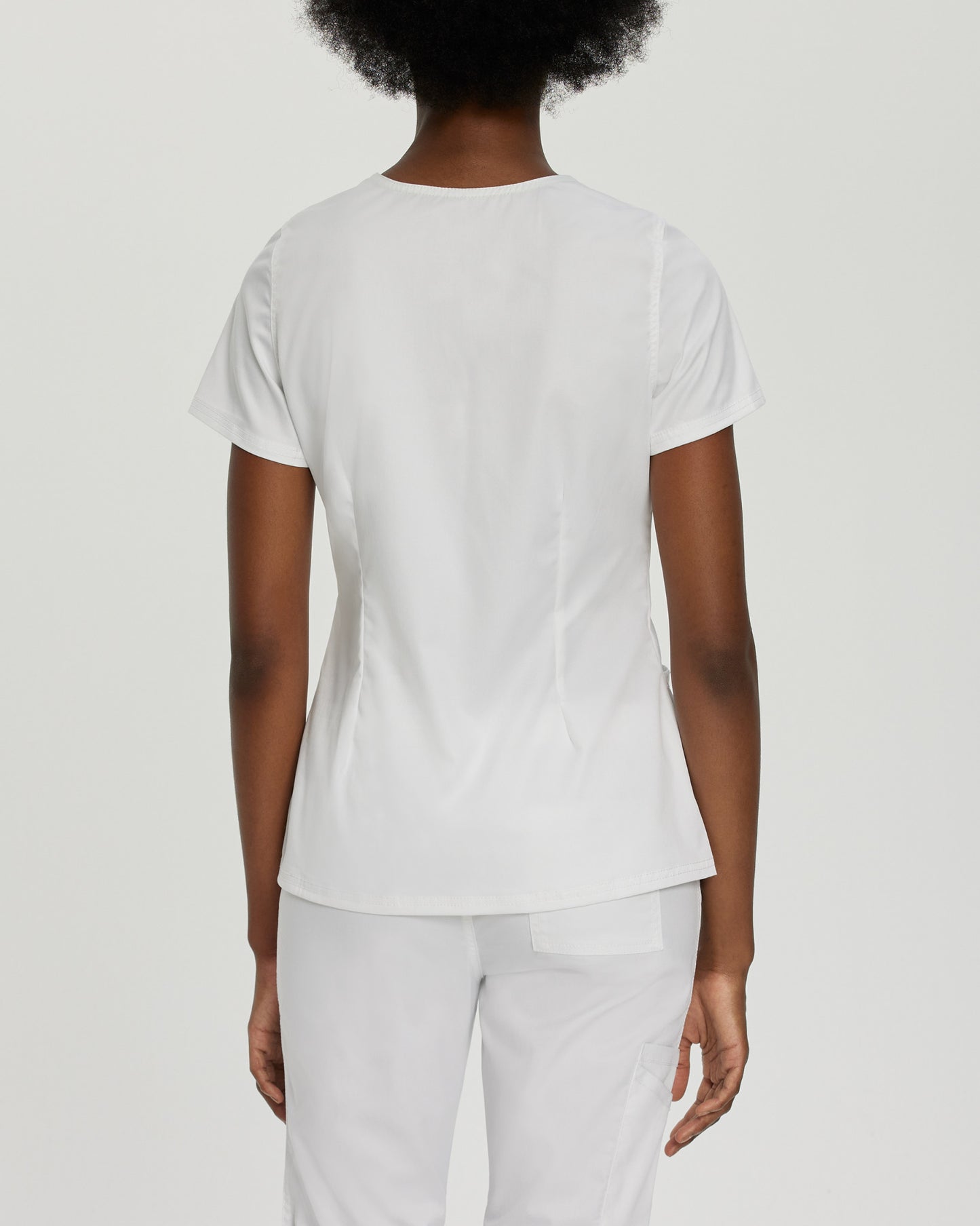 ProFlex 3-Pocket Mock Wrap Neck Top  | White