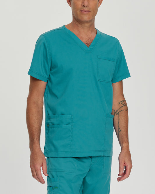ProFlex 4-Pocket V-Neck Top  | Teal