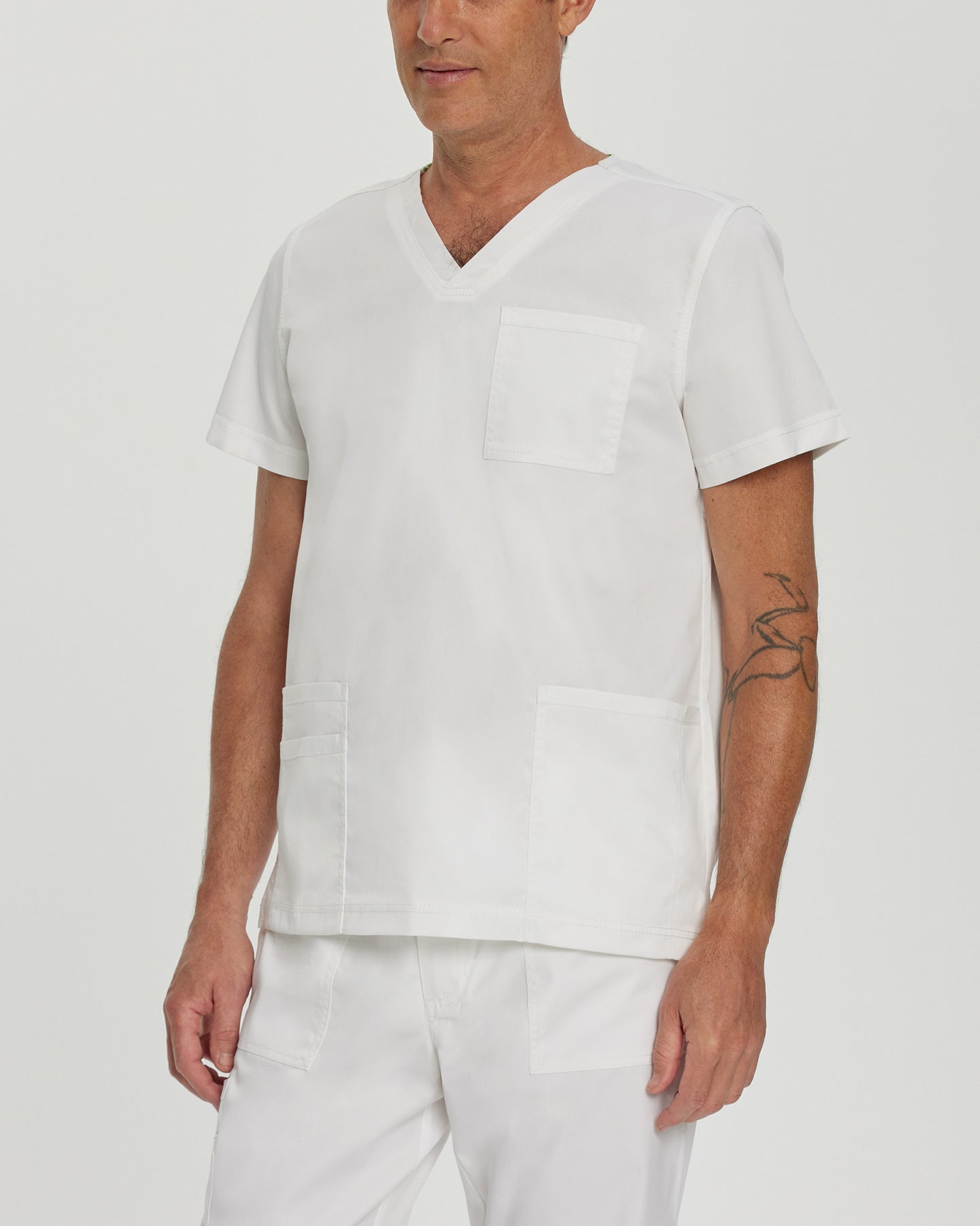 ProFlex 4-Pocket V-Neck Top  | White