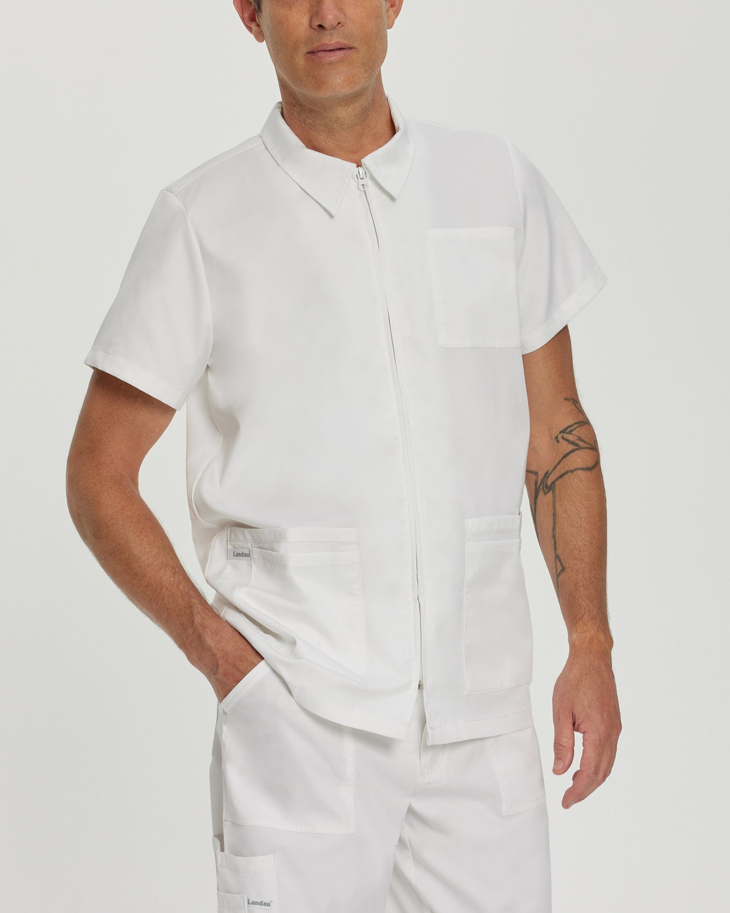 ProFlex 6-Pocket Notch Collar Top  | White