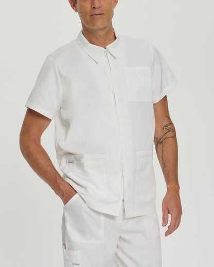 ProFlex 6-Pocket Notch Collar Top  | White