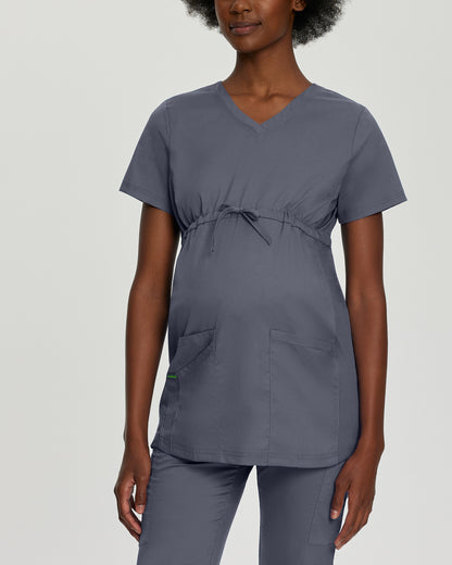 ProFlex 3-Pocket V-Neck Maternity Top  | Steel