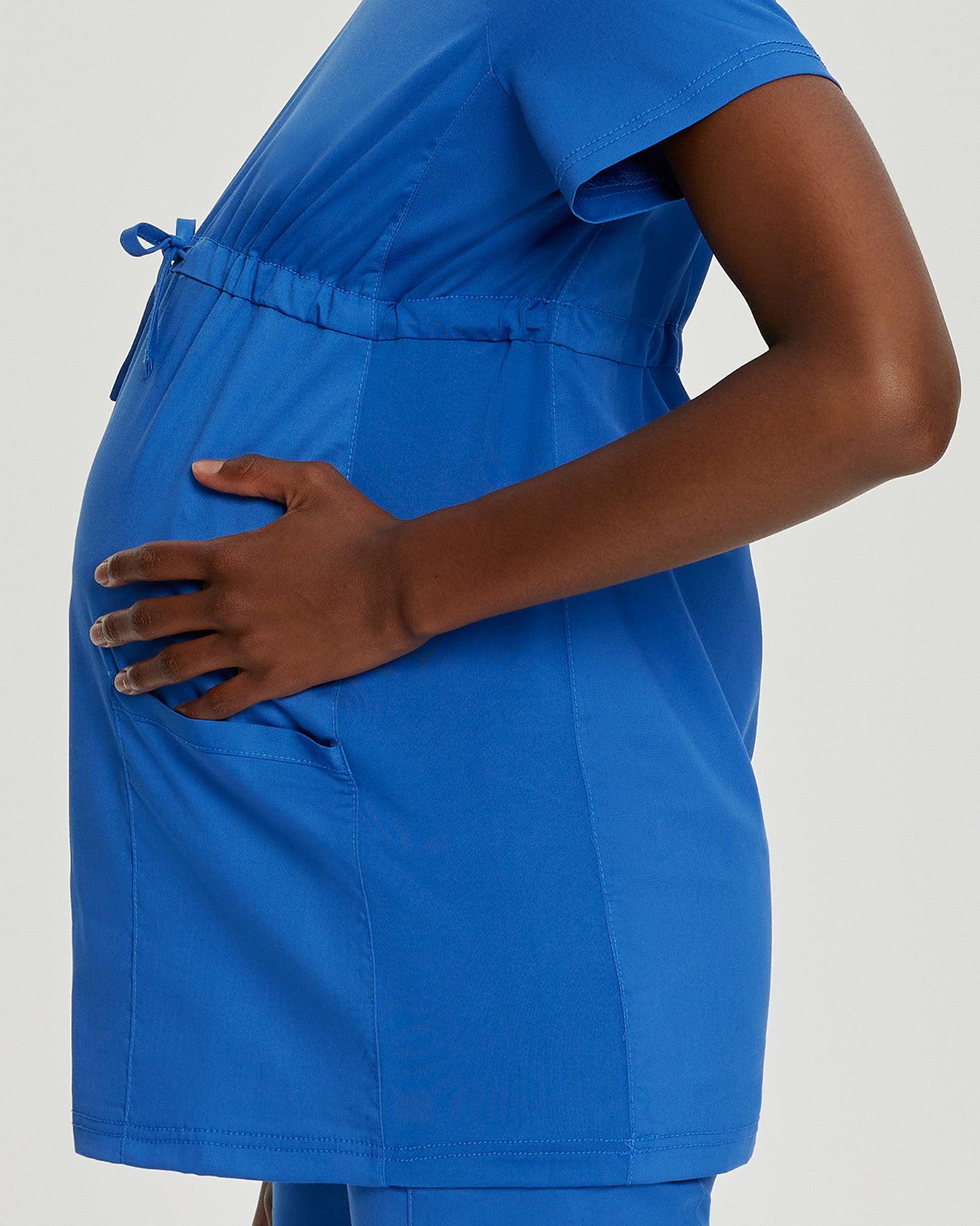 ProFlex 3-Pocket V-Neck Maternity Top  | Steel