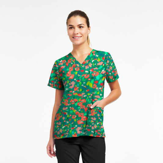 3-Pocket V-Neck Top  | Geo Fun