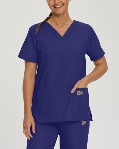 Scrub Zone 3-Pocket V-Neck Top  | Cobalt