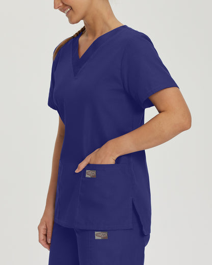 Scrub Zone 3-Pocket V-Neck Top  | Cobalt