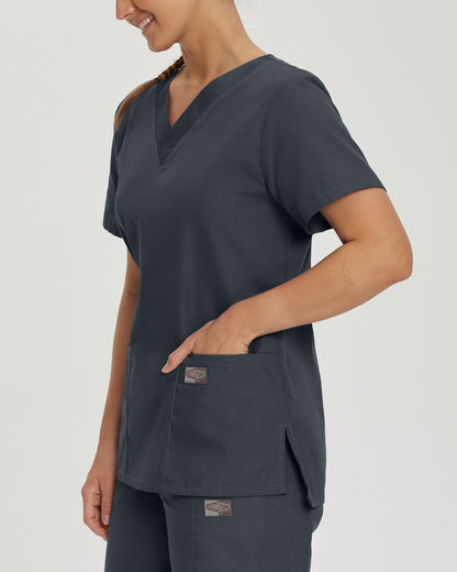 Scrub Zone 3-Pocket V-Neck Top  | Graphite
