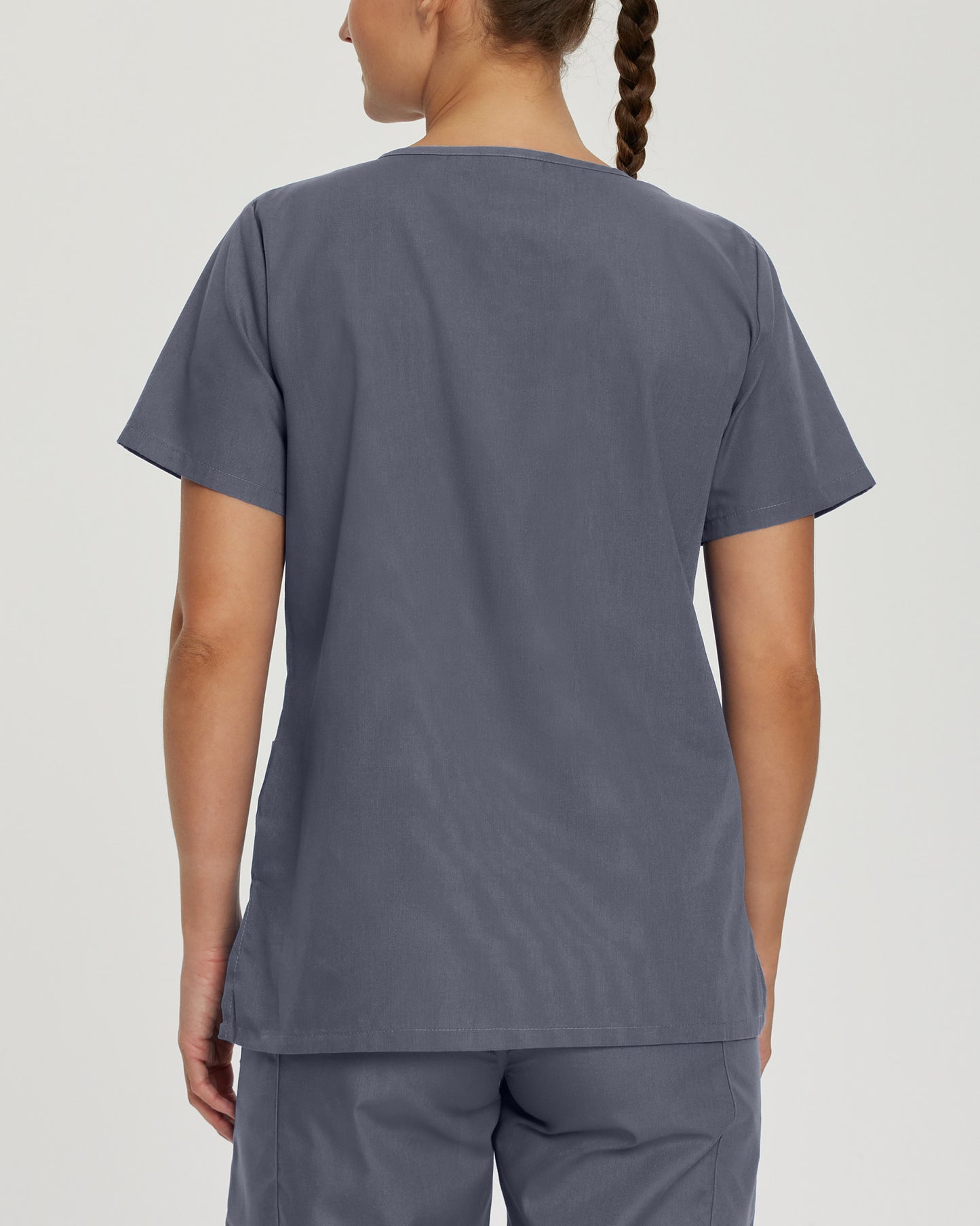 Scrub Zone 3-Pocket V-Neck Top  | Steel