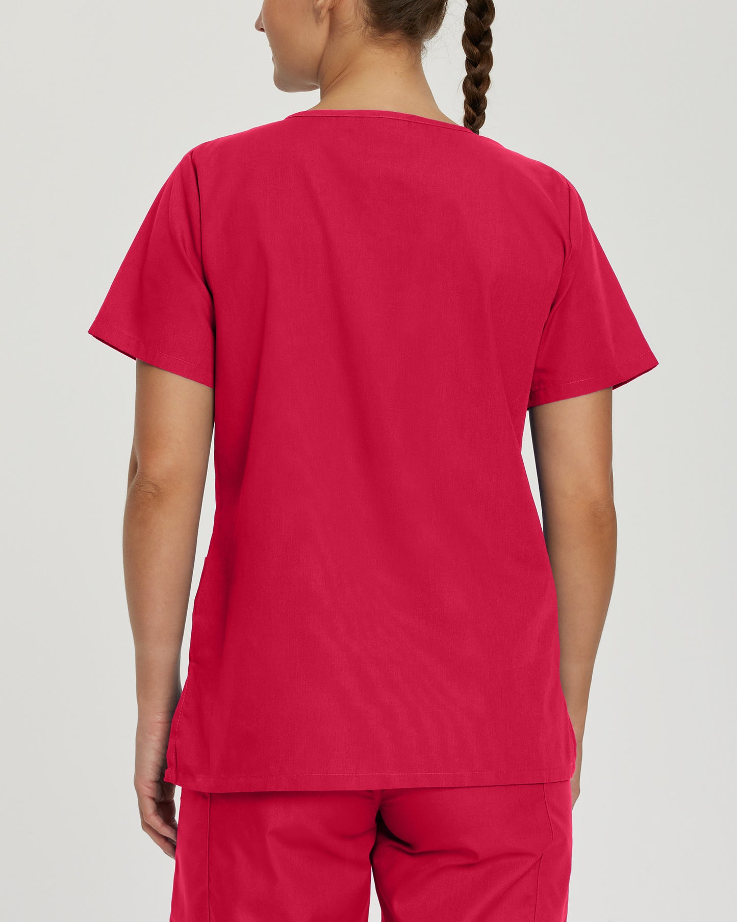 Scrub Zone 3-Pocket V-Neck Top  | Red