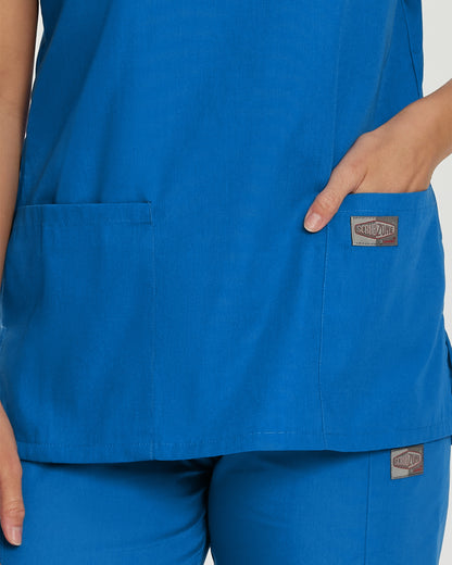 Scrub Zone 3-Pocket V-Neck Top  | Wine