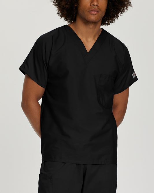 Scrub Zone 1-Pocket V-Neck Top  | Black