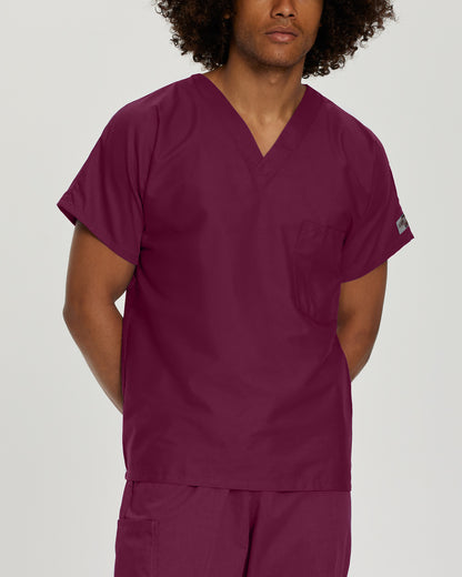 Scrub Zone 1-Pocket V-Neck Top  | Wine