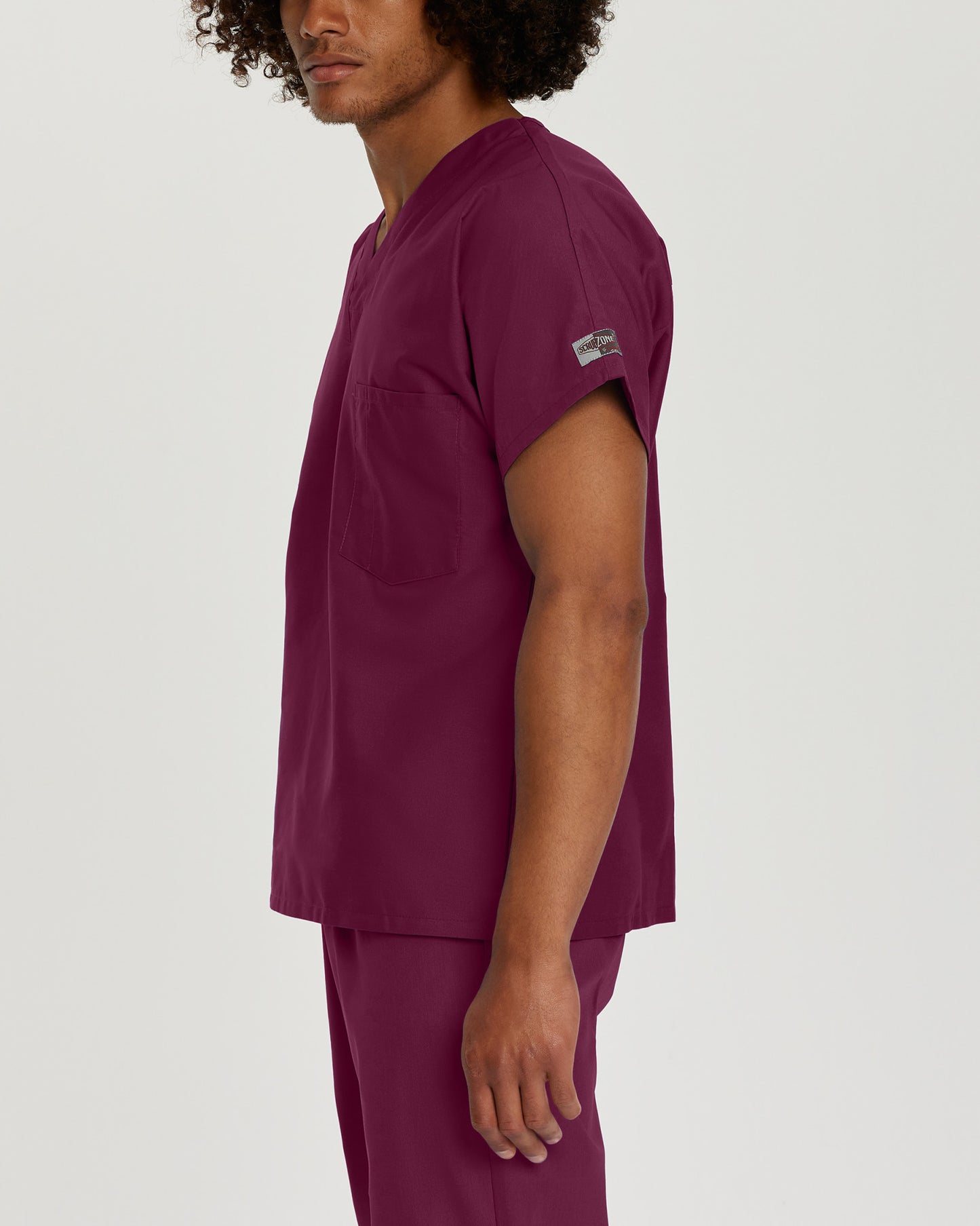 Scrub Zone 1-Pocket V-Neck Top  | Wine