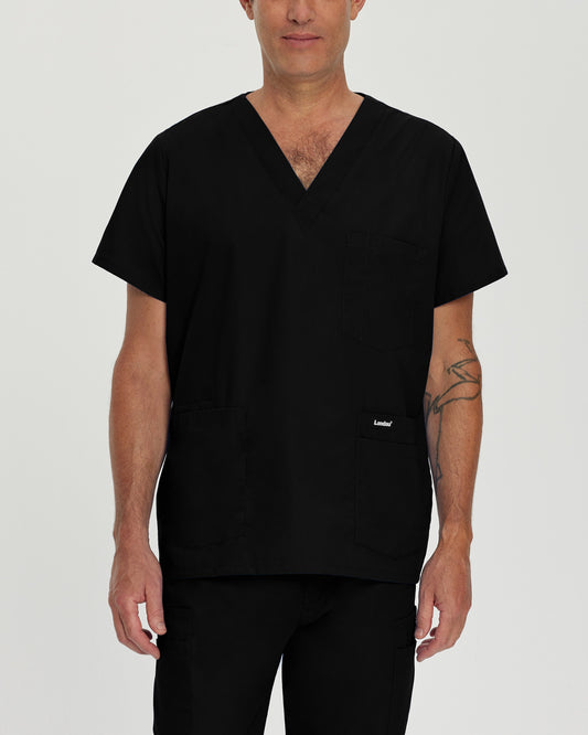 Essentials 5-Pocket V-Neck Top  | Black