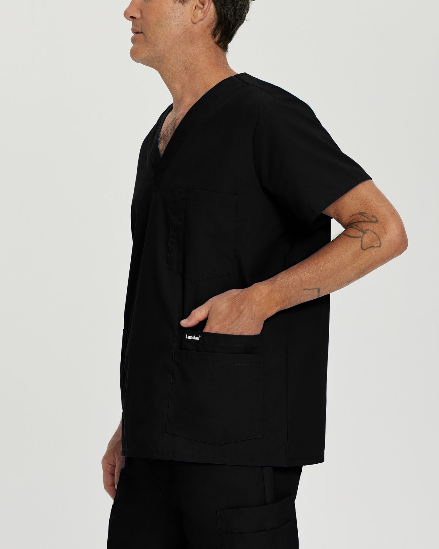 Essentials 5-Pocket V-Neck Top  | Black