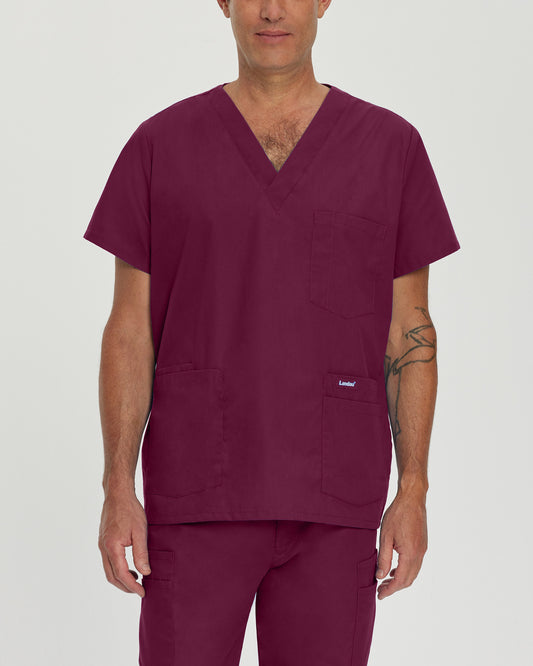 Essentials 5-Pocket V-Neck Top  | Wine