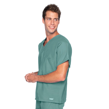 Essentials Reversible 1-Pocket V-Neck Top  | Sea Mist