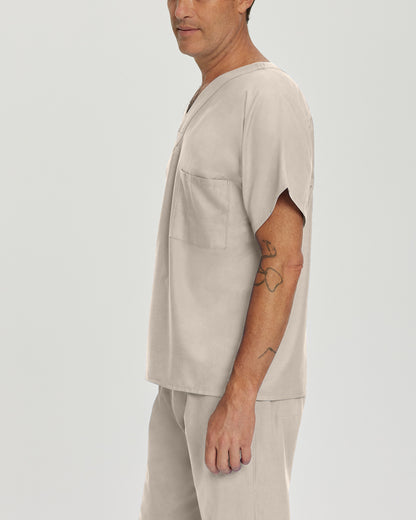 Essentials Reversible 1-Pocket V-Neck Top  | Sandstone
