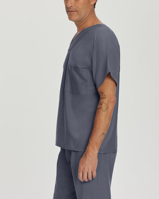 Essentials Reversible 1-Pocket V-Neck Top  | Steel