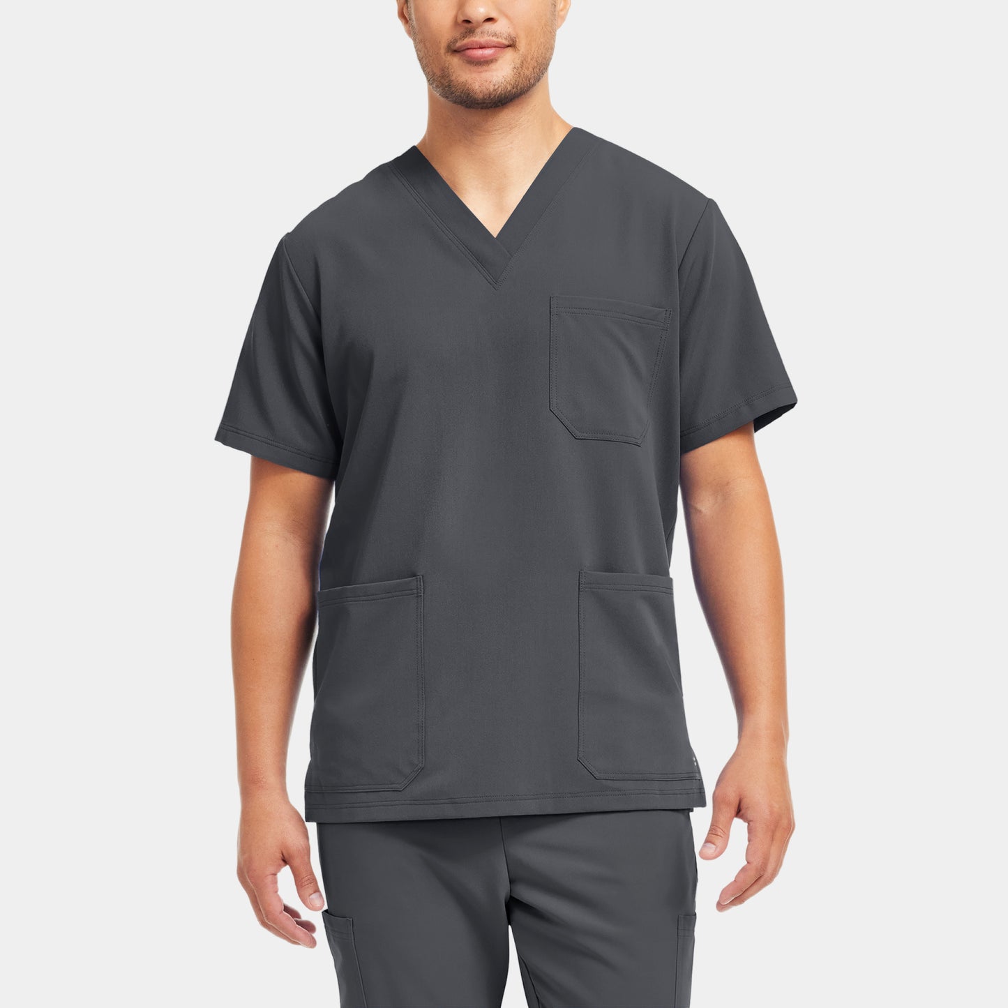 V-Tess 3-Pocket V-Neck Top  | Dark Pewter