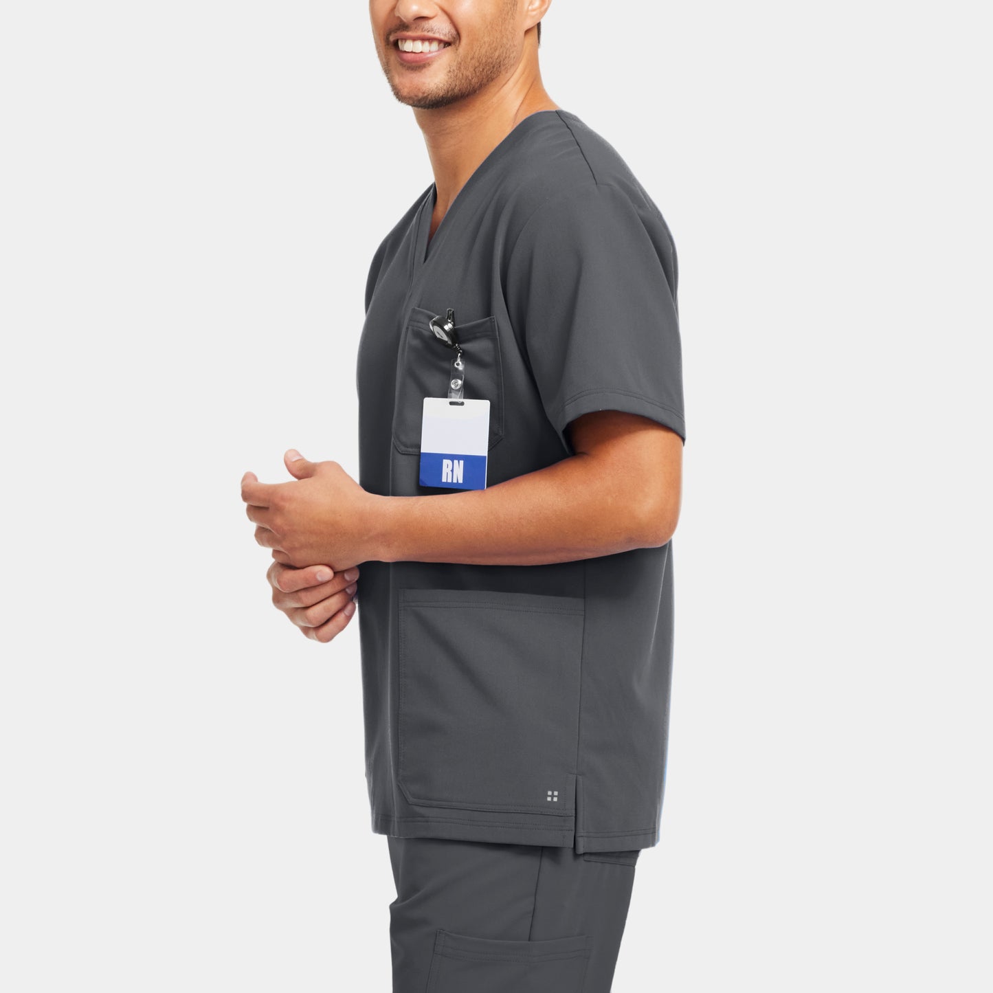 V-Tess 3-Pocket V-Neck Top  | Dark Pewter