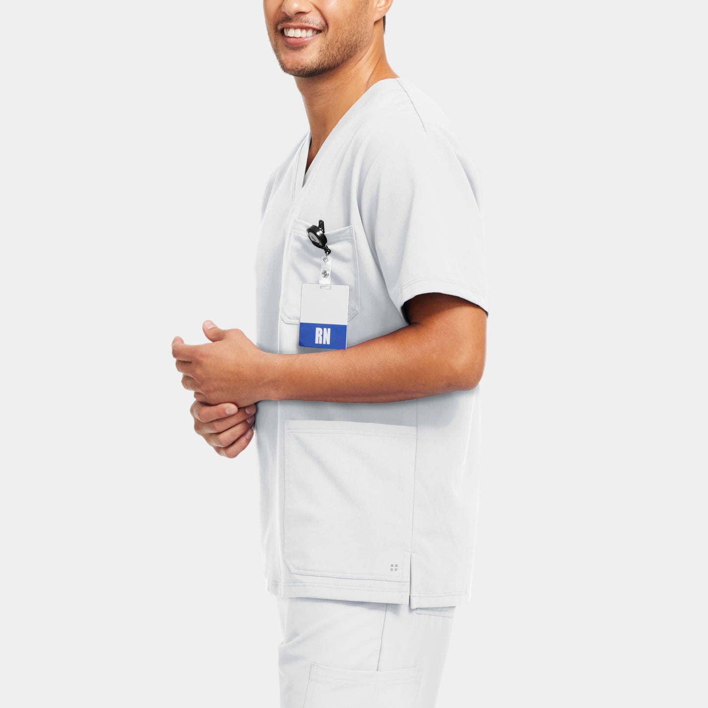 V-Tess 3-Pocket V-Neck Top  | White