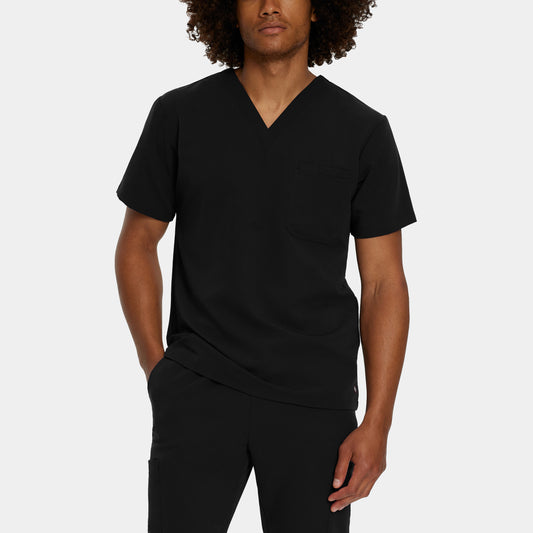 V-Tess 2-Pocket V-Neck Top  | Black