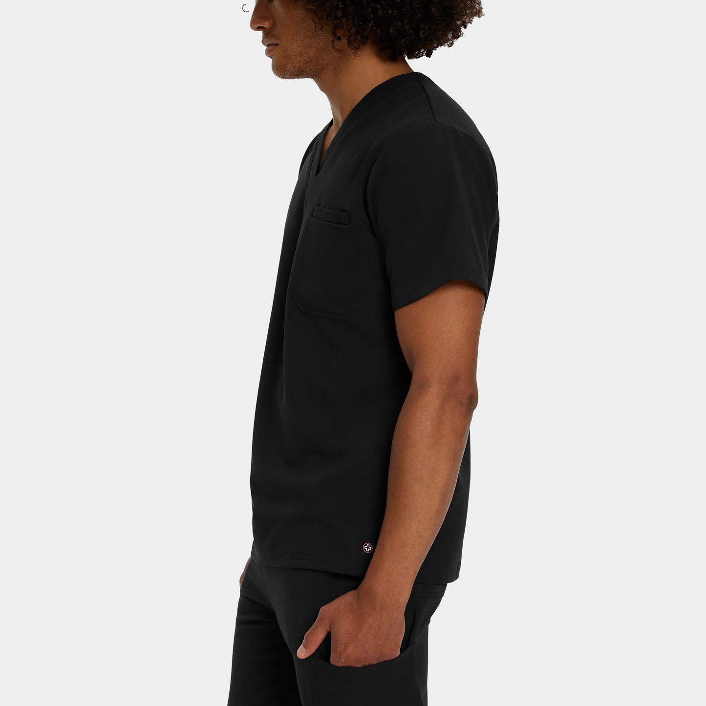 V-Tess 2-Pocket V-Neck Top  | Black