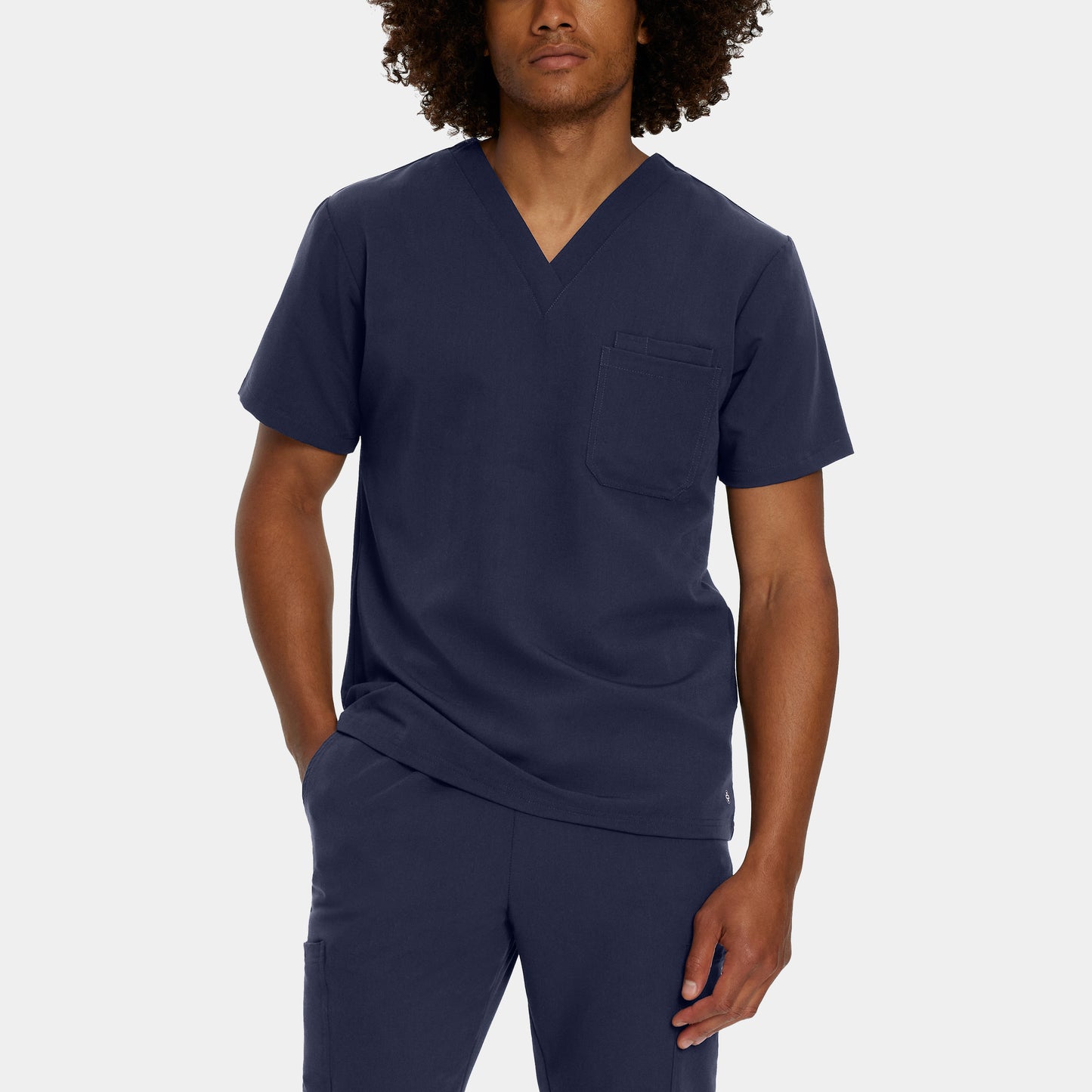 V-Tess 2-Pocket V-Neck Top  | Navy