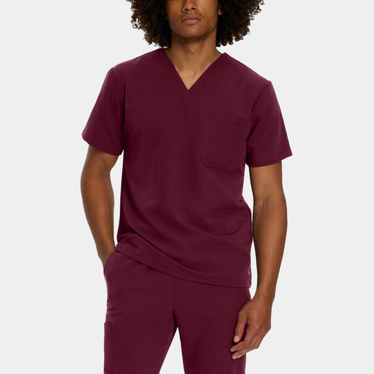 V-Tess 2-Pocket V-Neck Top  | Wine