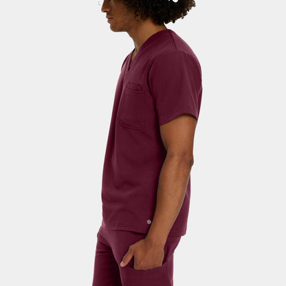 V-Tess 2-Pocket V-Neck Top  | Wine