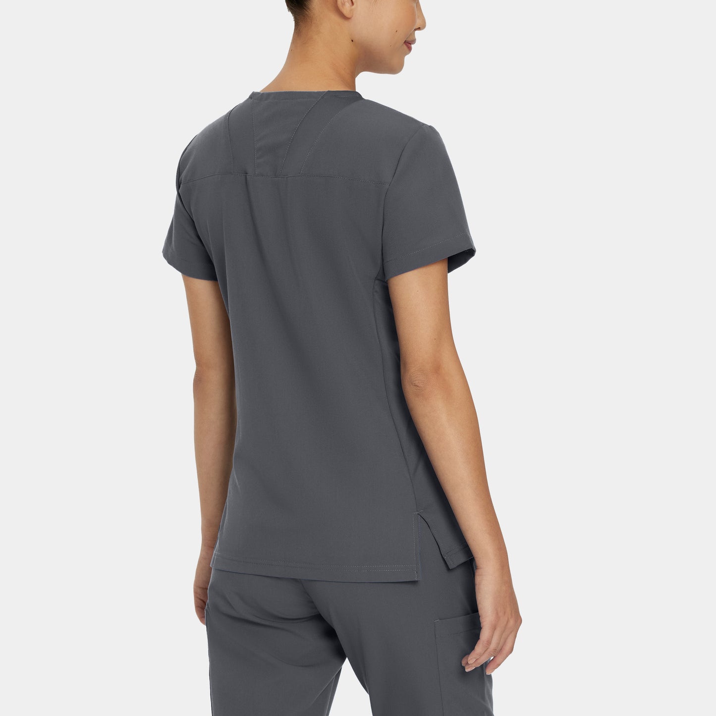 V-Tess 4-Pocket V-Neck Top  | Dark Pewter