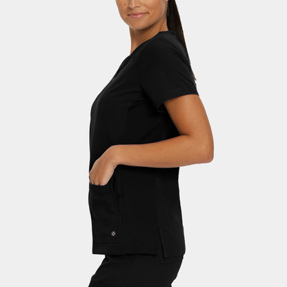 V-Tess 4-Pocket V-Neck Top  | Black