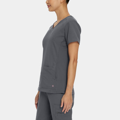 V-Tess 4-Pocket V-Neck Top  | Dark Pewter