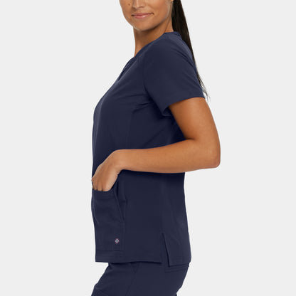 V-Tess 4-Pocket V-Neck Top  | Navy