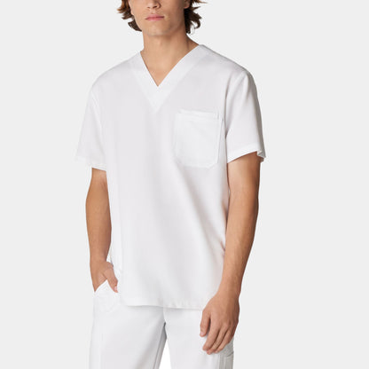 V-Tess 2-Pocket V-Neck Top  | White