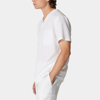 V-Tess 2-Pocket V-Neck Top  | White