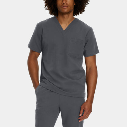 V-Tess 2-Pocket V-Neck Top  | Dark Pewter